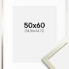 Ramme Edsbyn Sølv 50x60 cm - Passepartout Hvid 14x18 inches