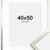 Ramme Edsbyn Sølv 40x50 cm - Passepartout Hvid 30x40 cm
