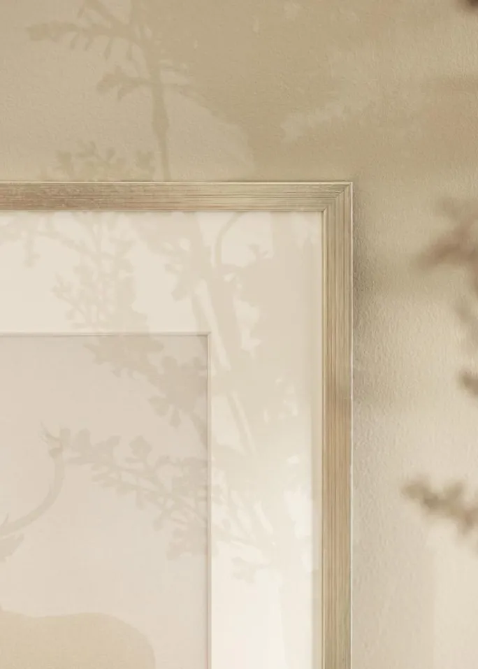 Ramme Edsbyn Sølv 50x60 cm - Passepartout Hvid 15x20 inches