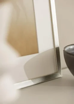 Ramme Edsbyn Sølv 50x70 cm - Passepartout Hvid 33x56 cm