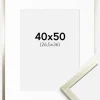 Ramme Edsbyn Sølv 40x50 cm - Passepartout Hvid 27,5x37 cm
