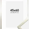 Ramme Edsbyn Sølv 45x60 cm - Passepartout Hvid 12x18 inches