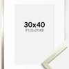 Ramme Edsbyn Sølv 30x40 cm - Passepartout Hvid 8x12 inches