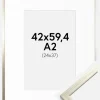 Ramme Edsbyn Sølv 42x59,4 cm (A2) - Passepartout Hvid 25x38 cm