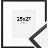 Ramme Edsbyn Sort 25x27 cm - Passepartout Hvid 15x18 cm
