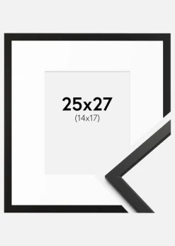 Ramme Edsbyn Sort 25x27 cm - Passepartout Hvid 15x18 cm