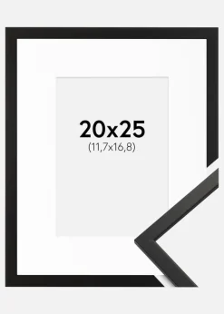 Ramme Edsbyn Sort 20x25 cm - Passepartout Hvid 5x7 inches
