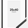 Ramme Edsbyn Sort 25x40 cm - Passepartout Hvid 15x30 cm
