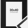 Ramme Edsbyn Sort 30x40 cm - Passepartout Sort 8x12 inches