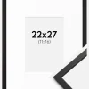 Ramme Edsbyn Sort 22x27 cm - Passepartout Hvid 12x17 cm