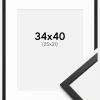 Ramme Edsbyn Sort 34x40 cm - Passepartout Hvid 26x32 cm