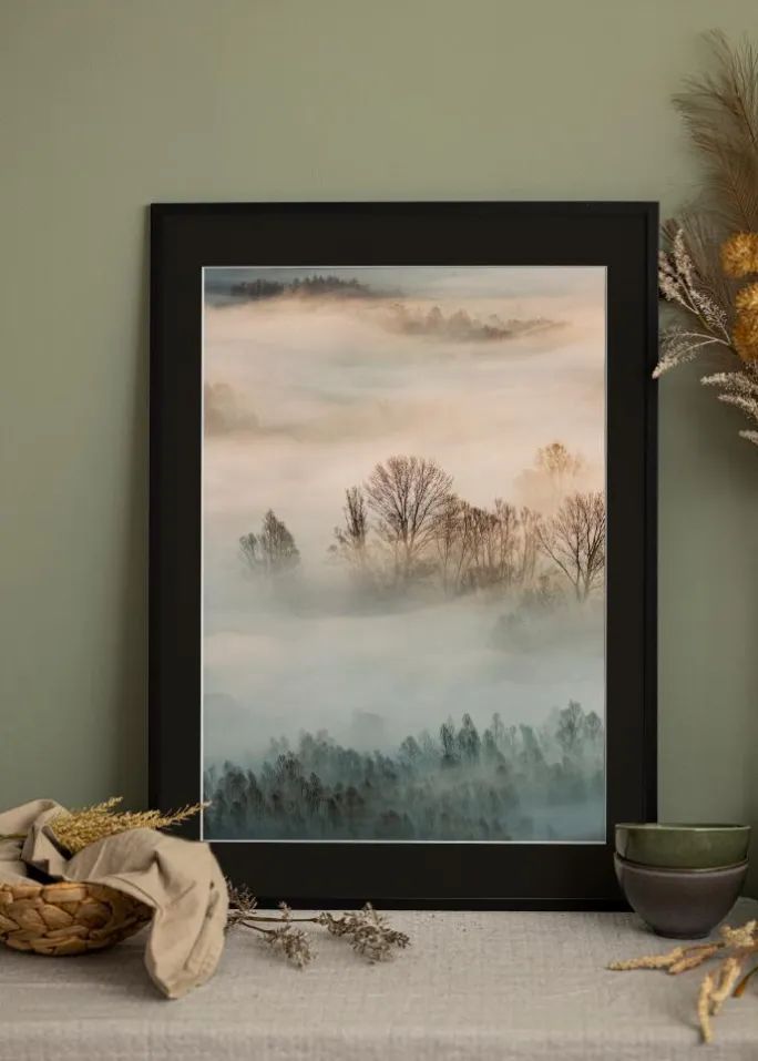 Ramme Edsbyn Sort 35x50 cm - Passepartout Sort 9x12 inches