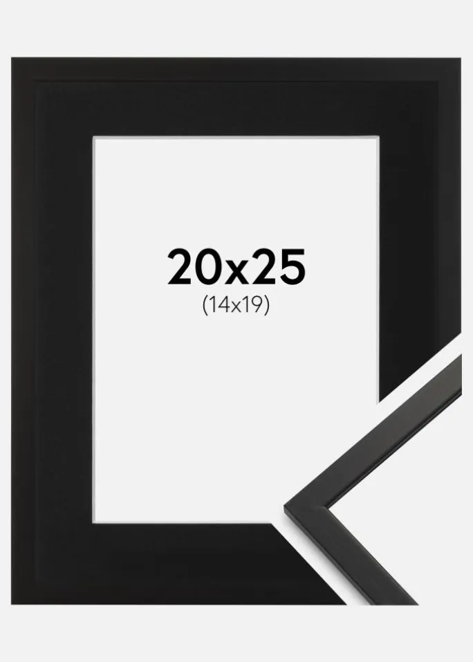 Ramme Edsbyn Sort 20x25 cm - Passepartout Sort 15x20 cm