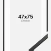 Ramme Edsbyn Sort 47x75 cm - Passepartout Hvid 35x65 cm