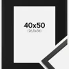 Ramme Edsbyn Sort 40x50 cm - Passepartout Sort 27,5x37 cm