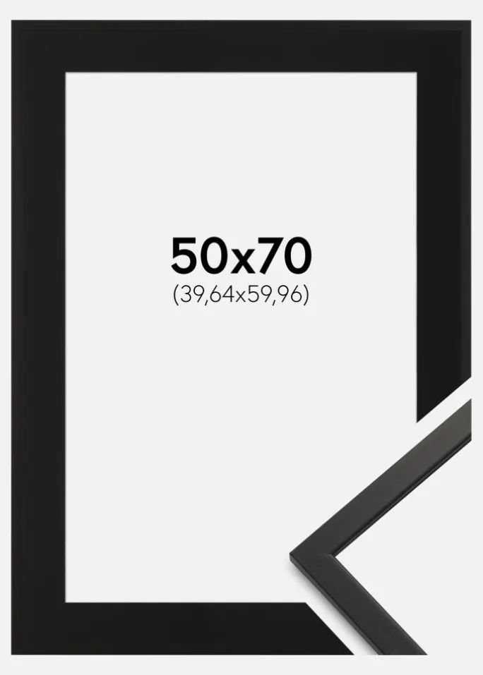 Ramme Edsbyn Sort 50x70 cm - Passepartout Sort 16x24 inches