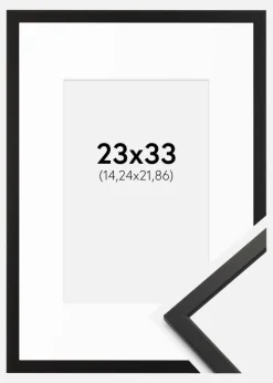 Ramme Edsbyn Sort 23x33 cm - Passepartout Hvid 6x9 inches