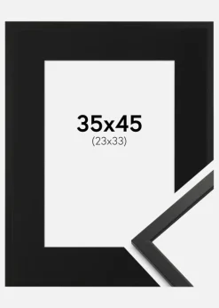 Ramme Edsbyn Sort 35x45 cm - Passepartout Sort 24x34 cm