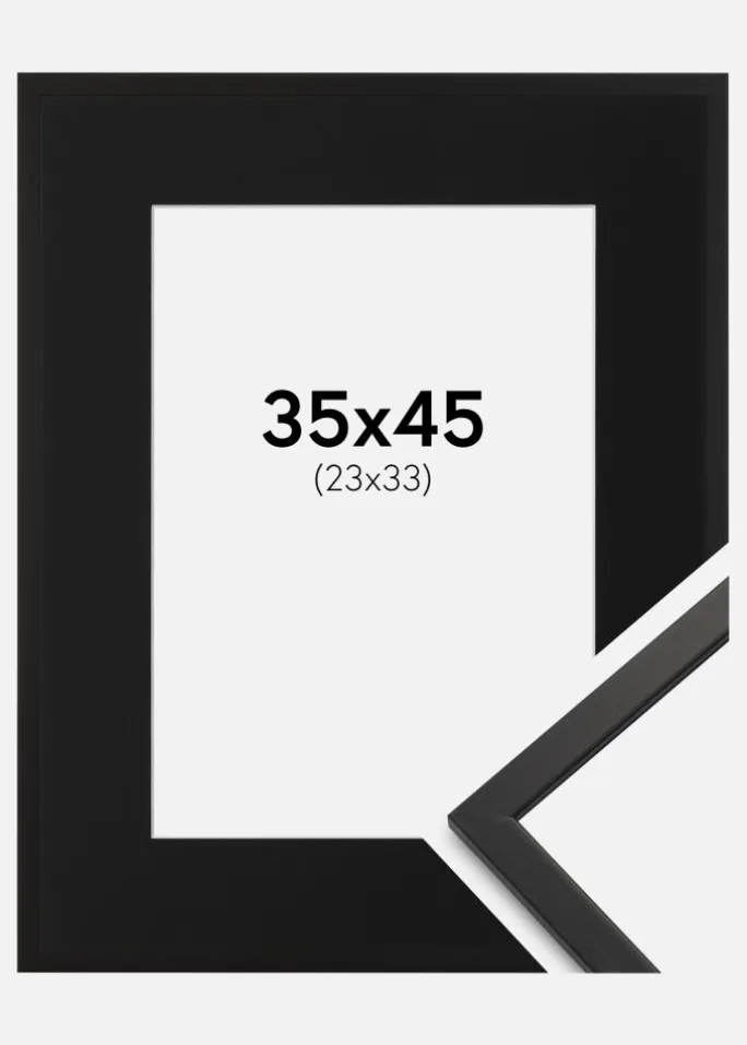 Ramme Edsbyn Sort 35x45 cm - Passepartout Sort 24x34 cm