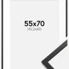 Ramme Edsbyn Sort 55x70 cm - Passepartout Hvid 43,2x61 cm (A2+)