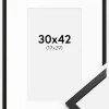 Ramme Edsbyn Sort 30x42 cm - Passepartout Hvid 18x30 cm