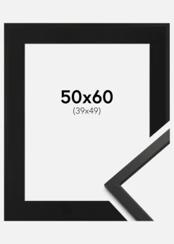 Ramme Edsbyn Sort 50x60 cm - Passepartout Sort 40x50 cm