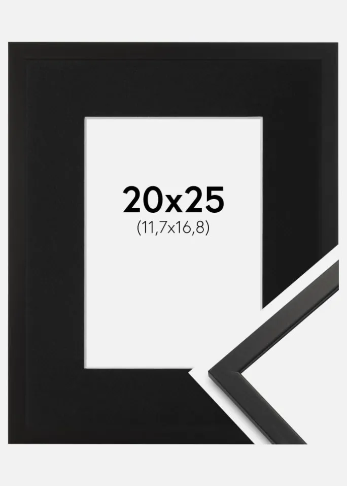 Ramme Edsbyn Sort 20x25 cm - Passepartout Sort 5x7 inches