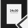 Ramme Edsbyn Sort 24x30 cm - Passepartout Sort 6x8 inches