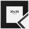 Ramme Edsbyn Sort 30x30 cm - Passepartout Sort 20x20 cm