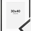 Ramme Edsbyn Sort 30x40 cm - Passepartout Hvid 21x30 cm