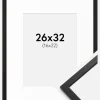 Ramme Edsbyn Sort 26x32 cm - Passepartout Hvid 17x23 cm