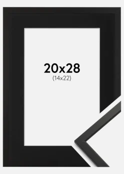Ramme Edsbyn Sort 20x28 cm - Passepartout Sort 15x23 cm