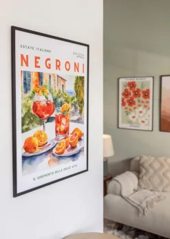 Ramme Edsbyn Sort 35x65 cm - Passepartout Hvid 25x55 cm