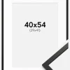 Ramme Edsbyn Sort 40x54 cm - Passepartout Hvid 30x42 cm