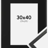 Ramme Edsbyn Sort 30x40 cm - Passepartout Sort 20x30 cm