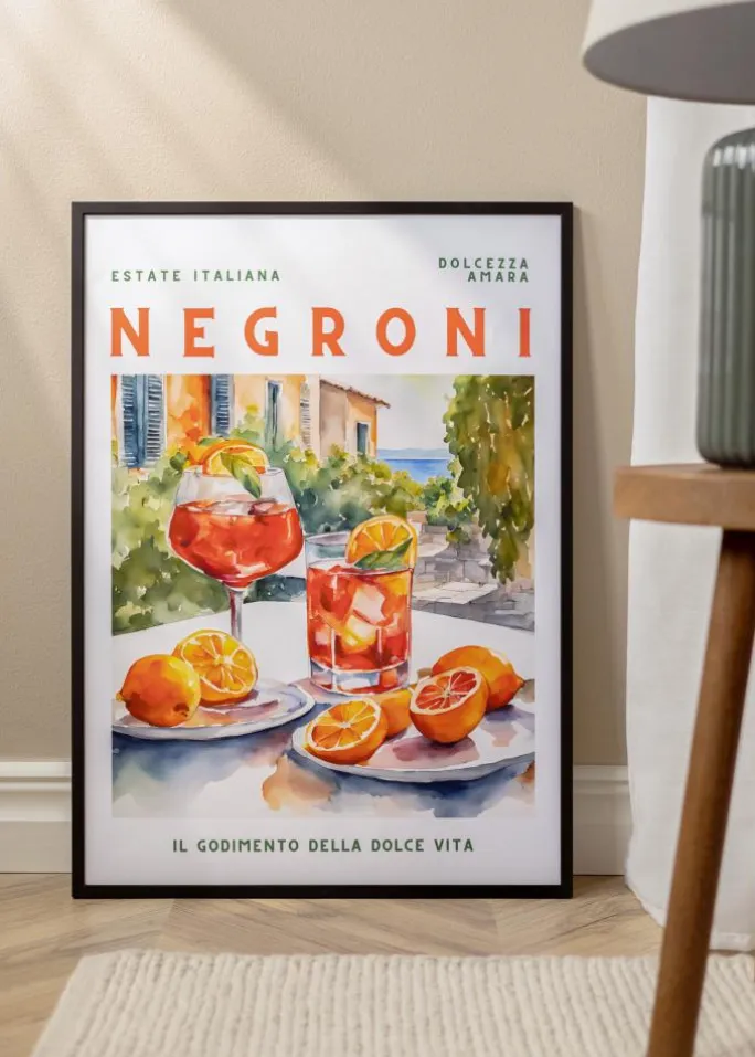 Ramme Edsbyn Sort 42x57 cm - Passepartout Hvid 32x48 cm