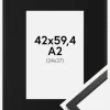 Ramme Edsbyn Sort 42x59,4 cm - Passepartout Sort 25x38 cm