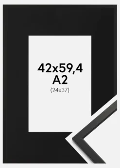 Ramme Edsbyn Sort 42x59,4 cm - Passepartout Sort 25x38 cm