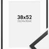 Ramme Edsbyn Sort 38x52 cm - Passepartout Hvid 11x16 inches