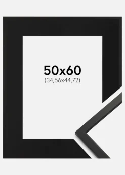 Ramme Edsbyn Sort 50x60 cm - Passepartout Sort 14x18 inches