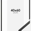 Ramme Edsbyn Sort 40x60 cm - Passepartout Hvid 25x50 cm