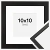 Ramme Edsbyn Sort 10x10 cm - Passepartout Hvid 7x7 cm