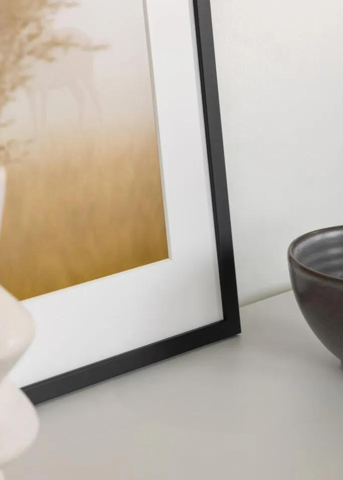 Ramme Edsbyn Sort 10x10 cm - Passepartout Hvid 7x7 cm