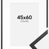 Ramme Edsbyn Sort 45x60 cm - Passepartout Hvid 30x45 cm