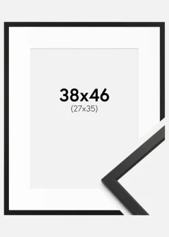 Ramme Edsbyn Sort 38x46 cm - Passepartout Hvid 28x36 cm