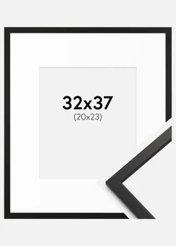 Ramme Edsbyn Sort 32x37 cm - Passepartout Hvid 21x24 cm