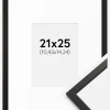 Ramme Edsbyn Sort 21x25 cm - Passepartout Hvid 4,5x6 inches