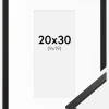 Ramme Edsbyn Sort 20x30 cm - Passepartout Hvid 10x20 cm