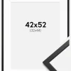 Ramme Edsbyn Sort 42x52 cm - Passepartout Hvid 33x45 cm