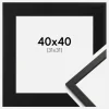 Ramme Edsbyn Sort 40x40 cm - Passepartout Sort 32x32 cm